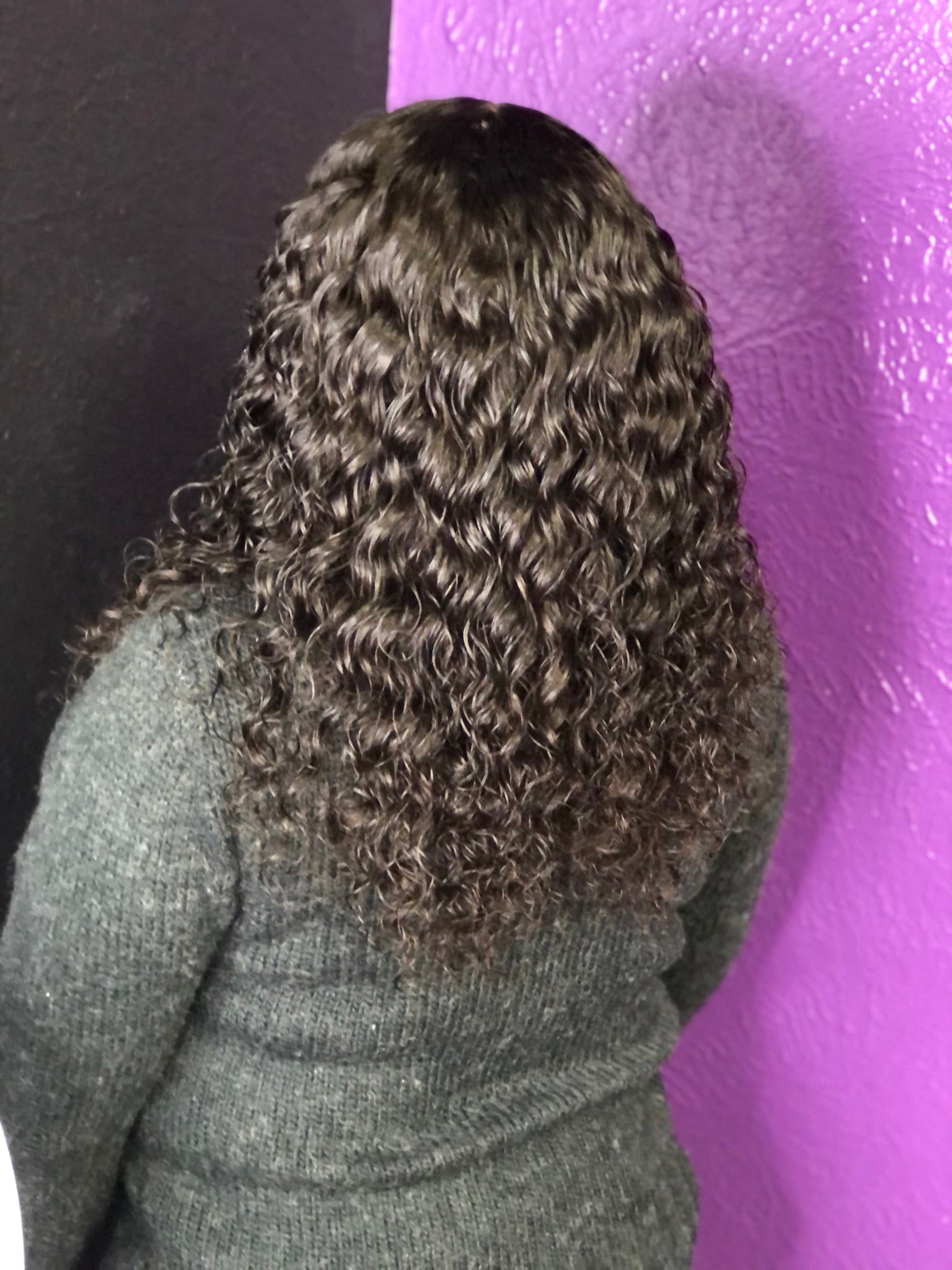 Wig: Deep Curl Closure Unit 180% Density