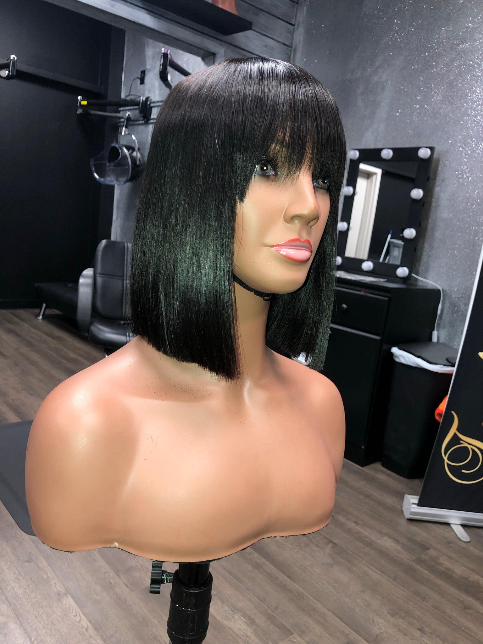 Wig: Straight Bob Closure Unit 180% Density