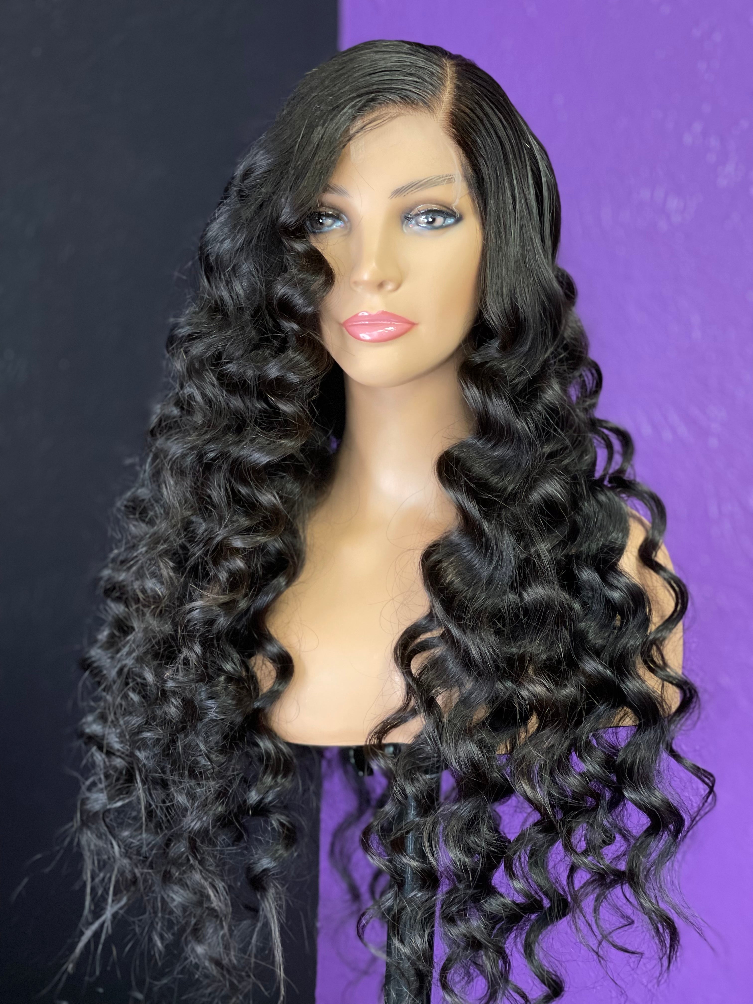 Wig: Loose Deep Wave Closure Unit 180% Density