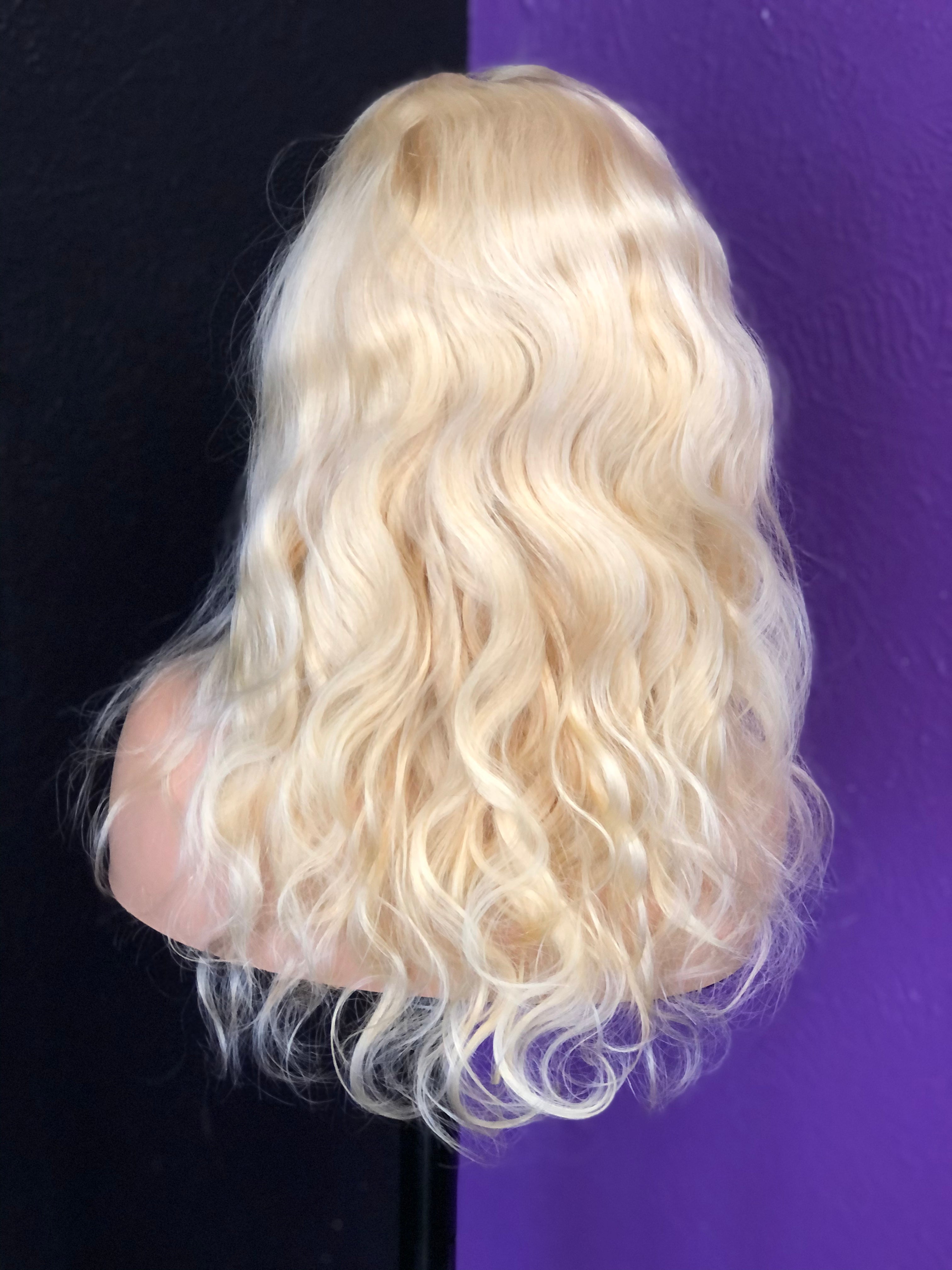 Wig Blonde 613 Closure Unit 180 Density